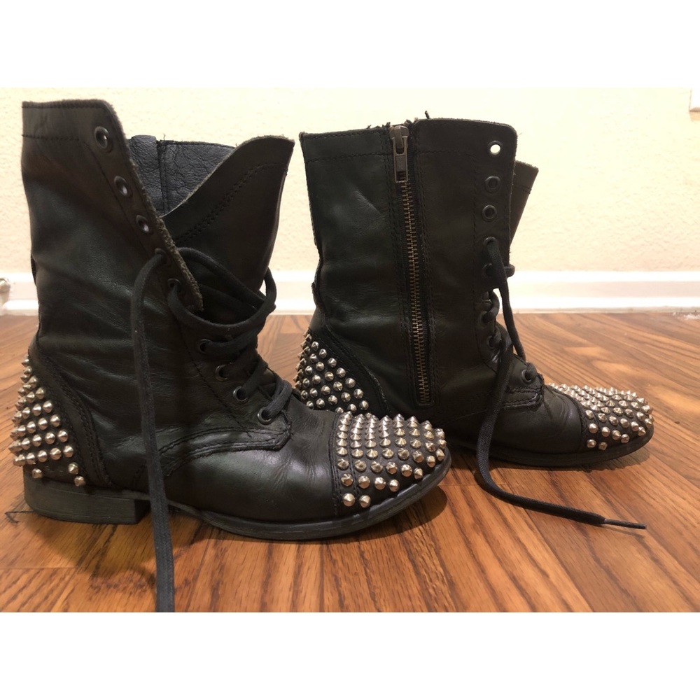 Black Stud Steve Madden Combat Boots